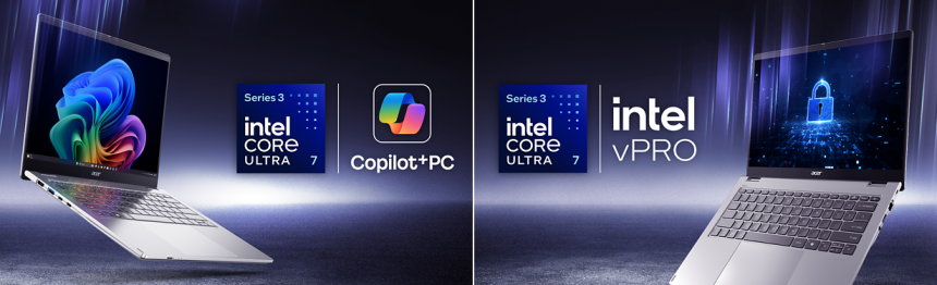 Acer представила TravelMate P4 і P2 Copilot+: бізнес-ноутбуки з AI на базі Intel Core Ultra Series 3